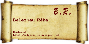Beleznay Réka névjegykártya
